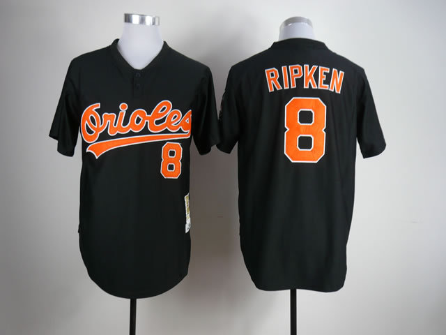 Men Baltimore Orioles #8 Cal Ripken Black Throwback MLB Jerseys->baltimore orioles->MLB Jersey